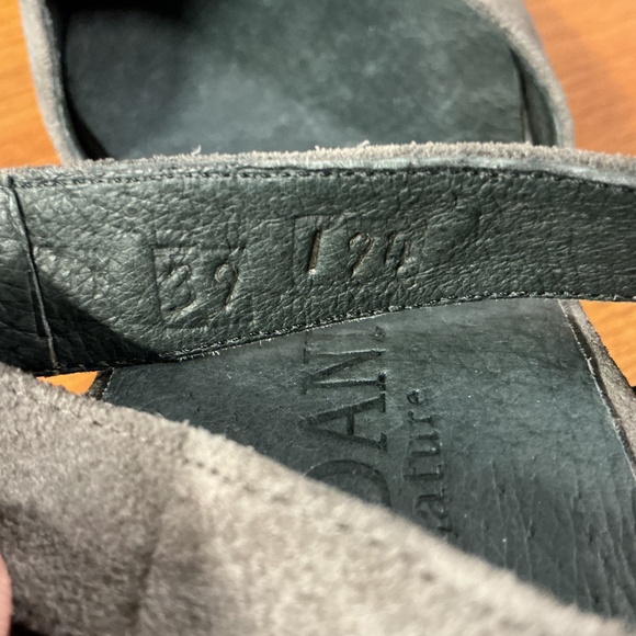 Cordani Womens Gray Suede Wooden Platform Sandals Size 39 US 8.5 Chunky Heel - Picture 7 of 8